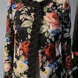 Dolce & Gabbana Floral Blazer with Black Trim